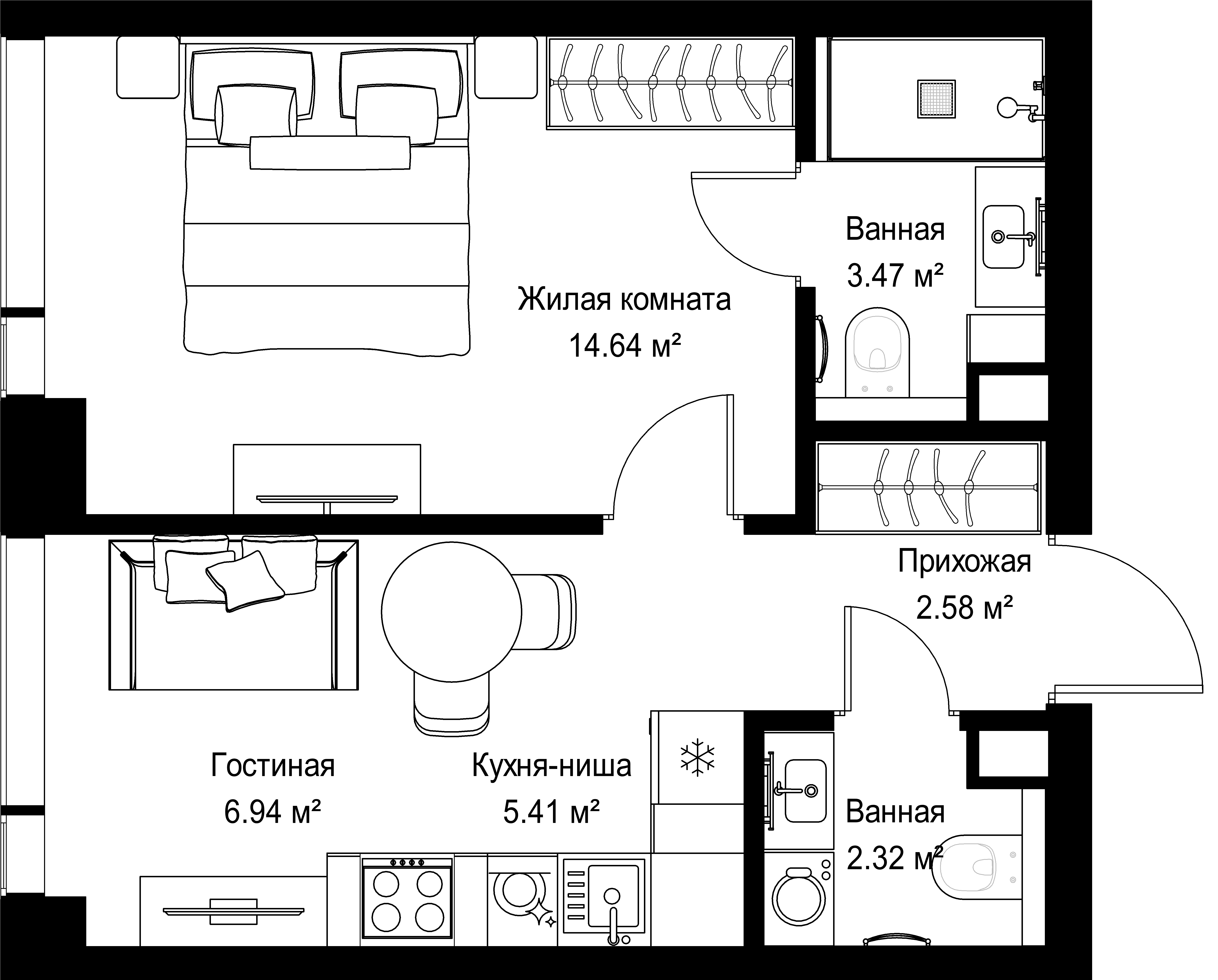 1-комнатная, 35,36 м² — 20 528 248 ₽