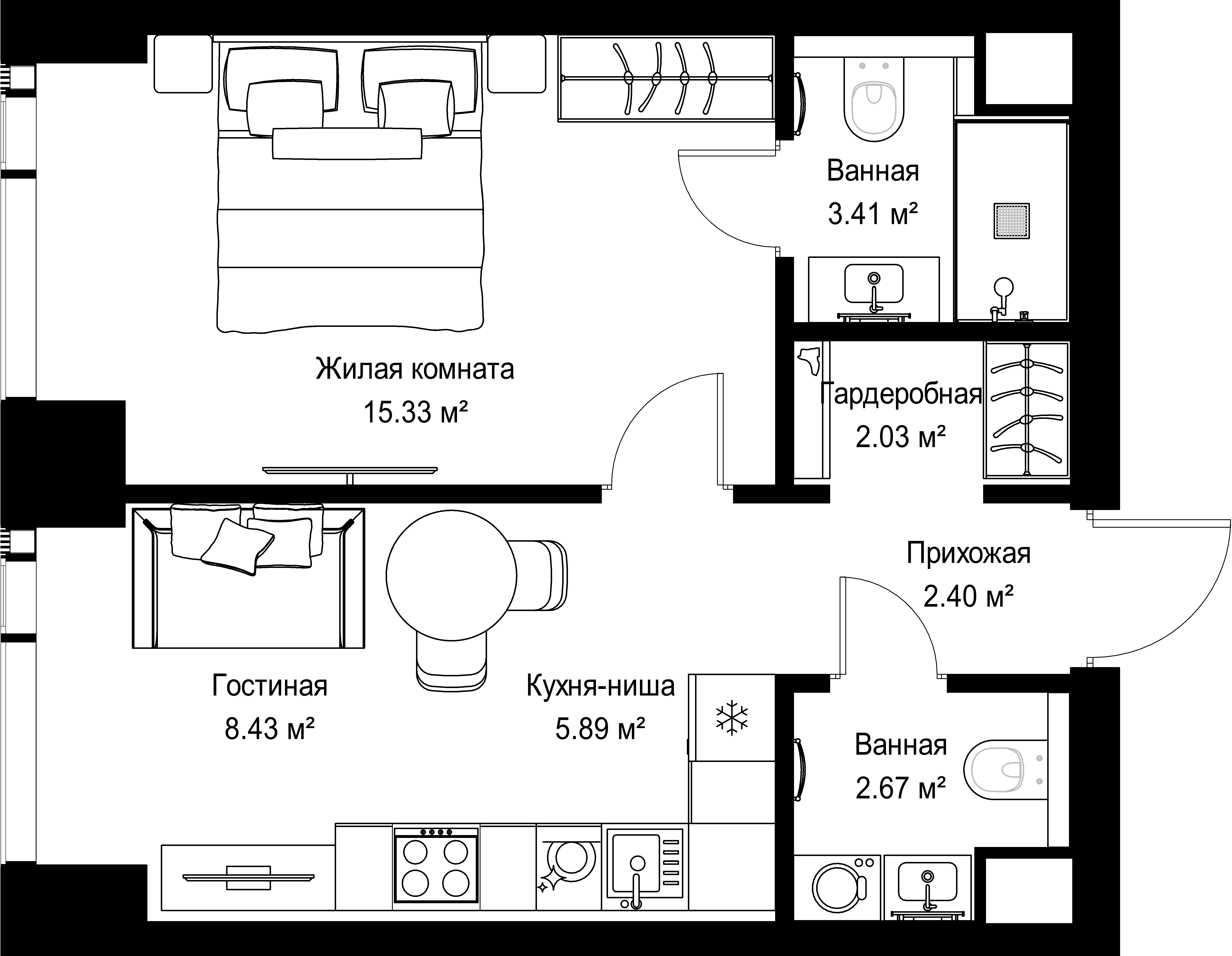 1-комнатная, 40,16 м² — 21 096 048 ₽