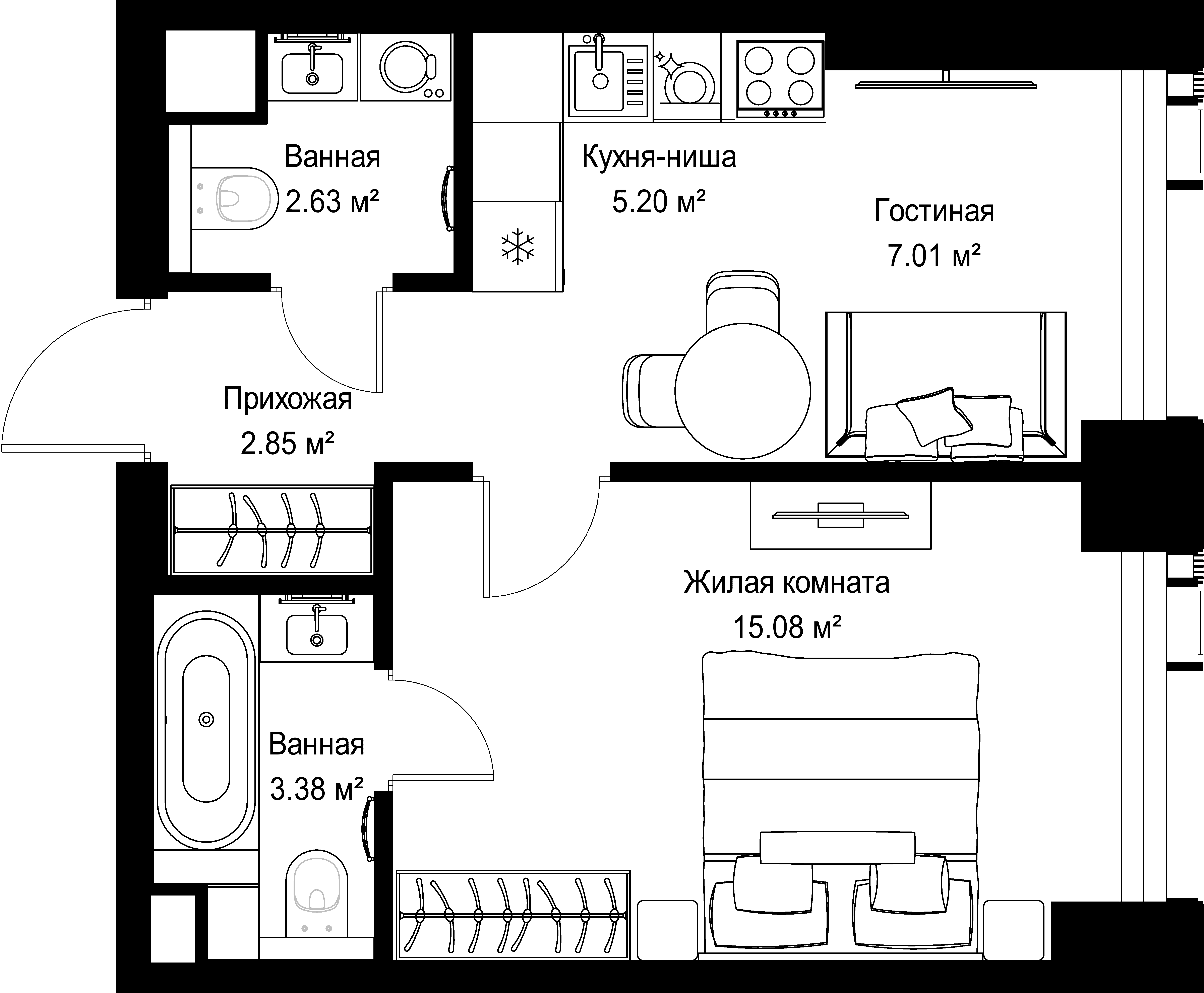 1-комнатная, 36,15 м² — 20 495 242 ₽