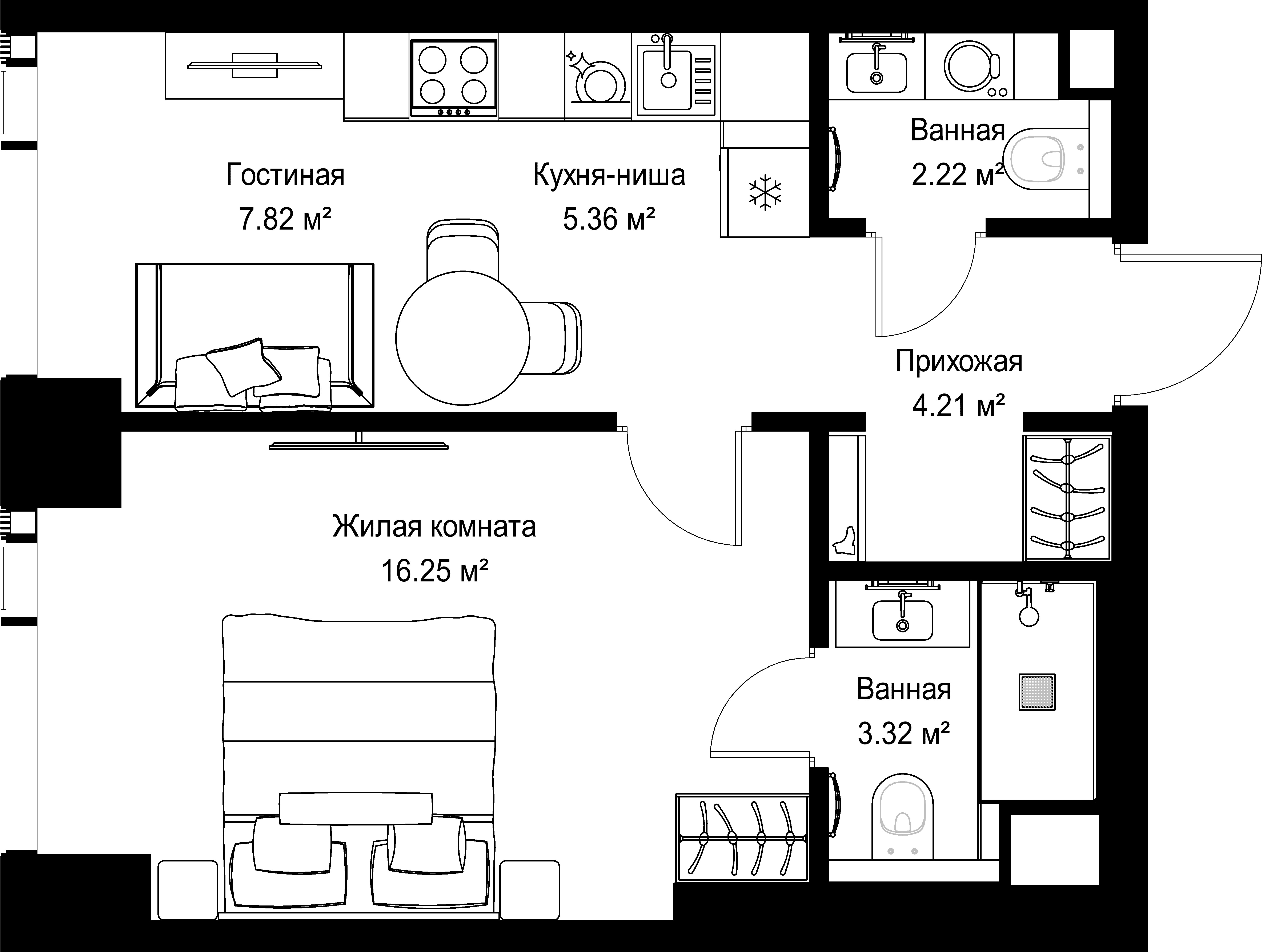 1-комнатная, 39,18 м² — 21 147 405 ₽