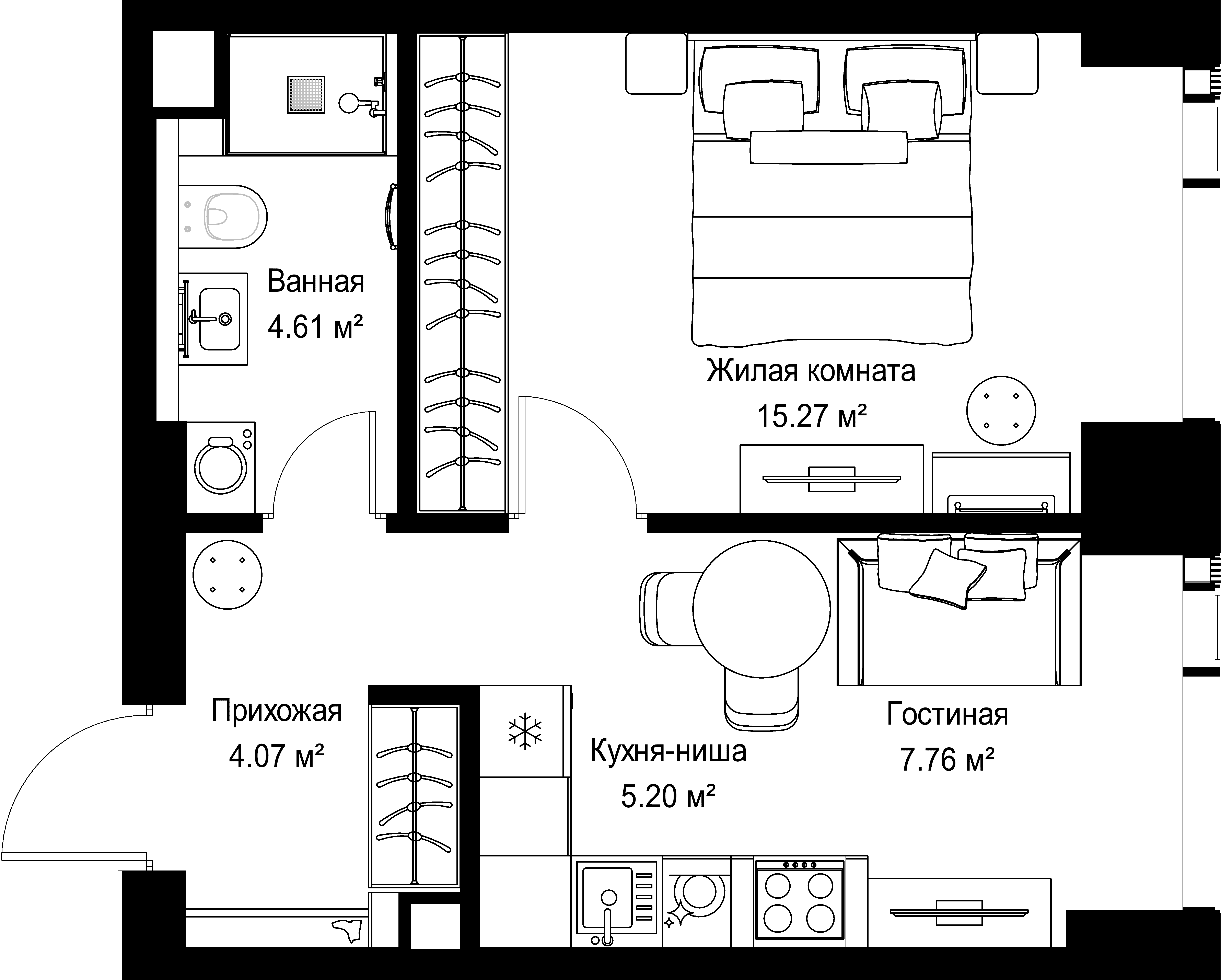 1-комнатная, 36,91 м² — 19 702 558 ₽