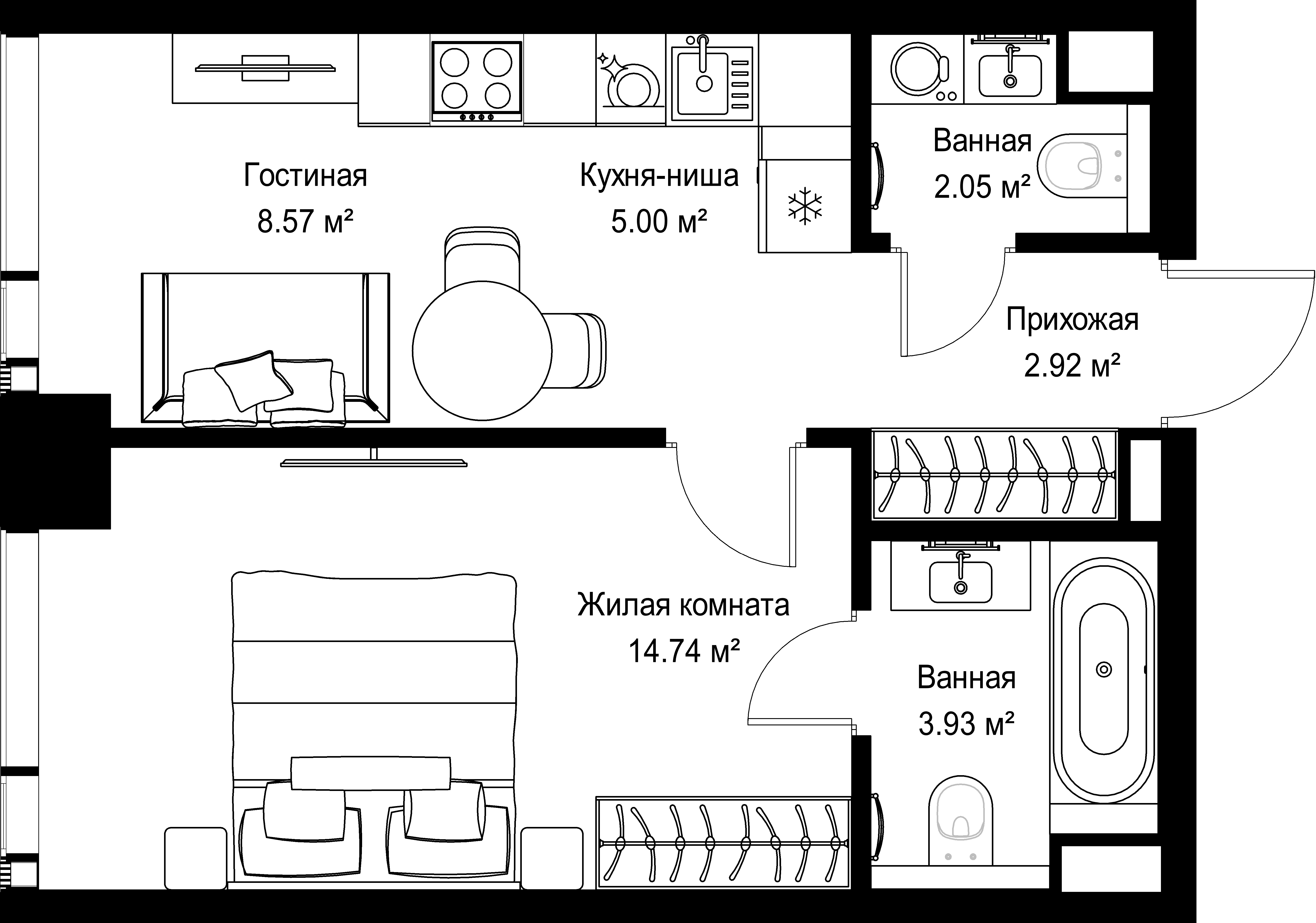 1-комнатная, 37,21 м² — 20 811 553 ₽