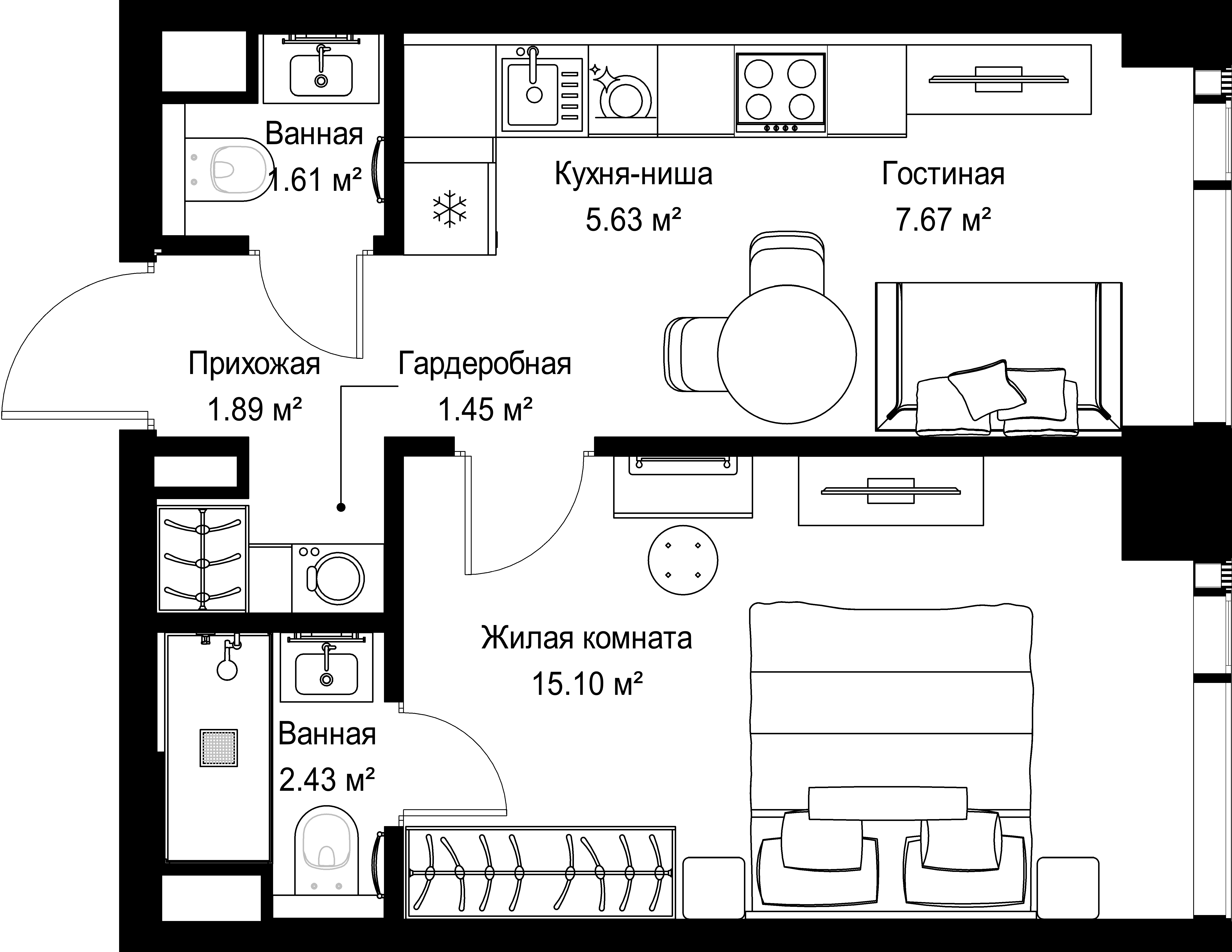 1-комнатная, 35,78 м² — 19 738 037 ₽