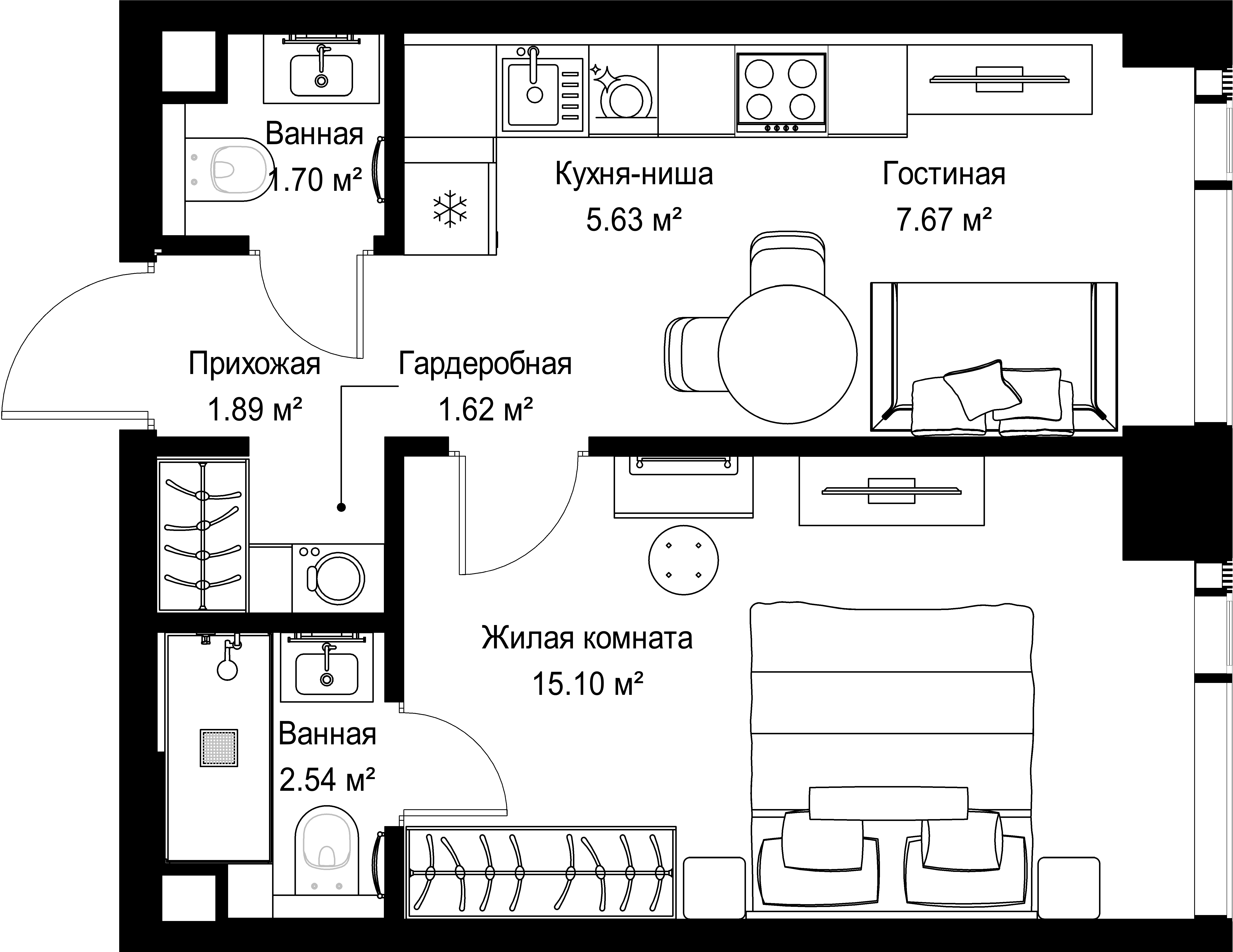 1-комнатная, 36,15 м² — 20 003 602 ₽