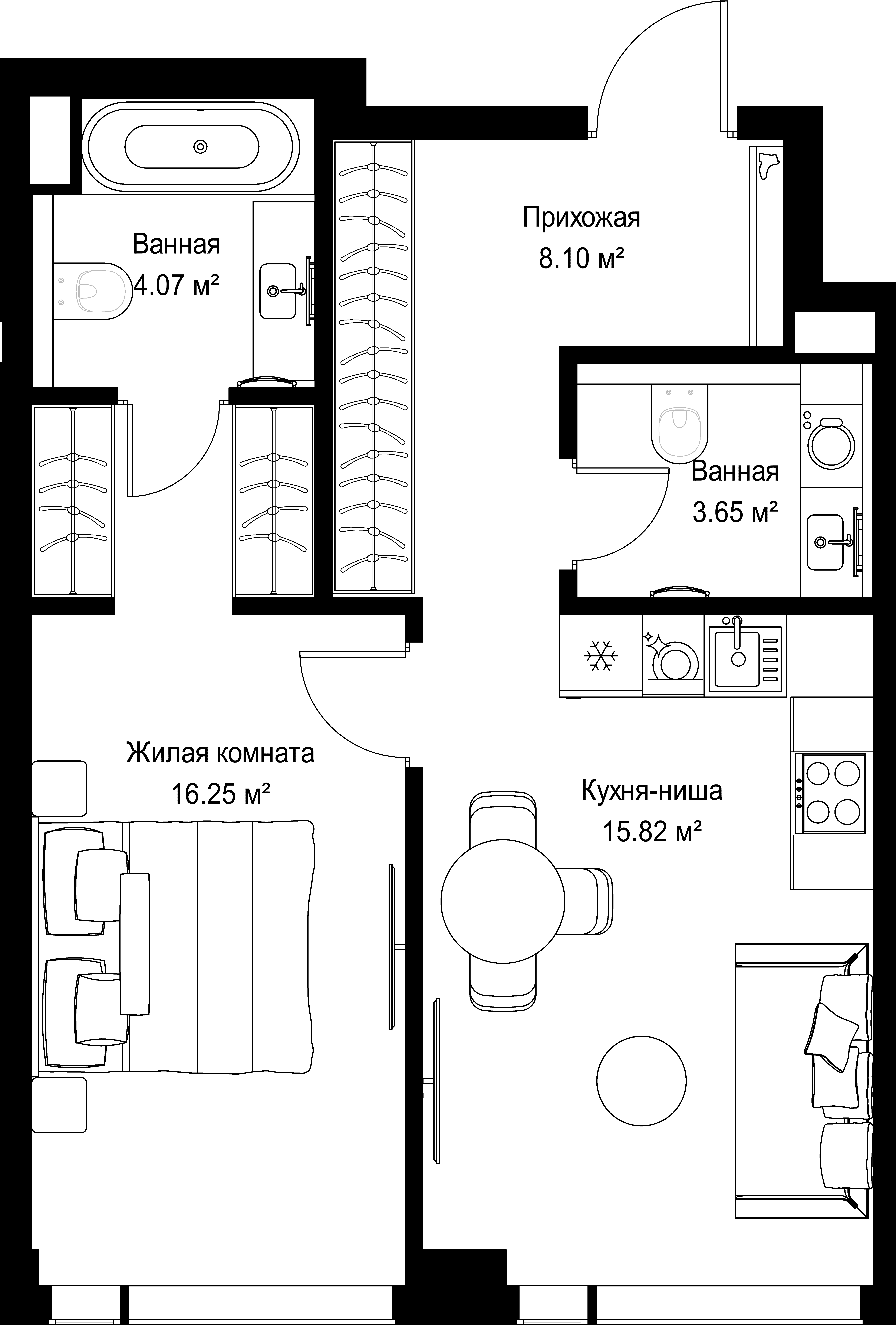 1-комнатная, 47,89 м² — 31 506 831 ₽