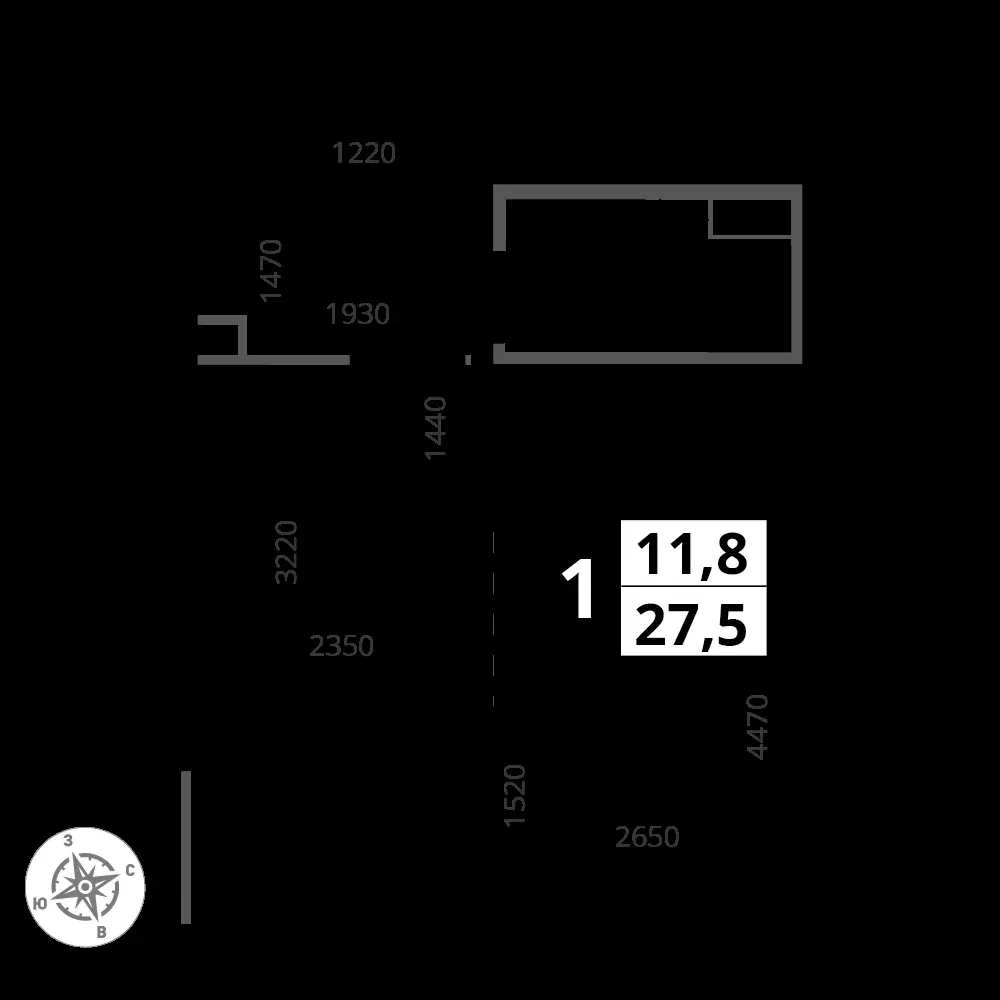 Студия, 27,5 м² — 9 626 018 ₽