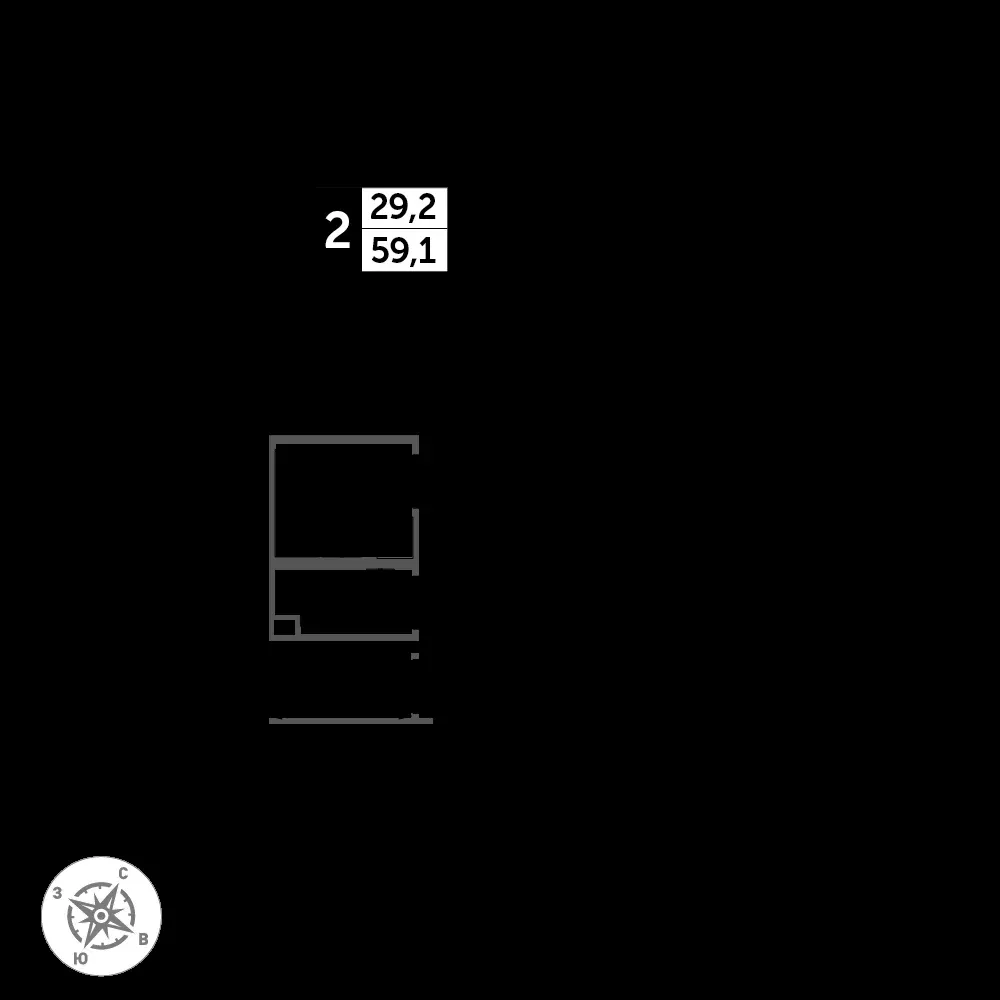 2-комнатная, 60,5 м² — 14 825 828 ₽