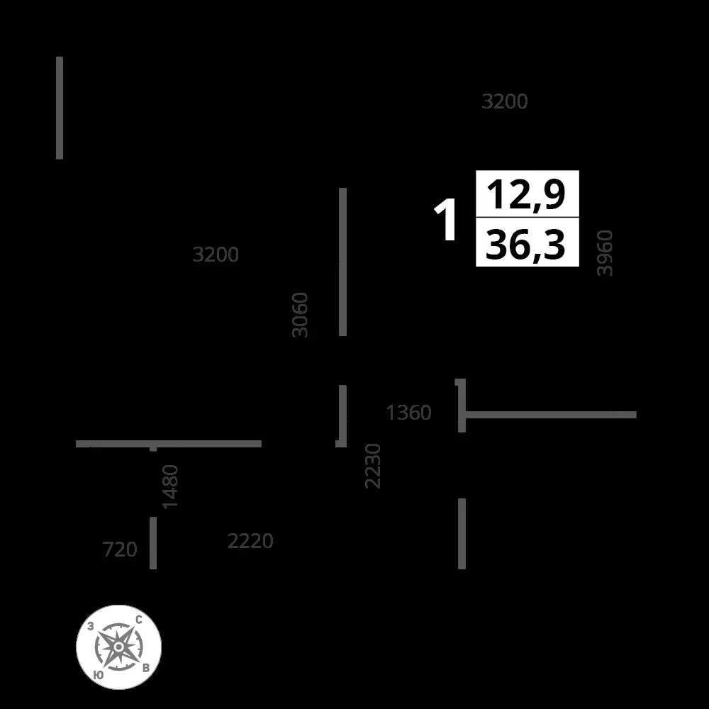 1-комнатная, 36,5 м² — 12 735 179 ₽