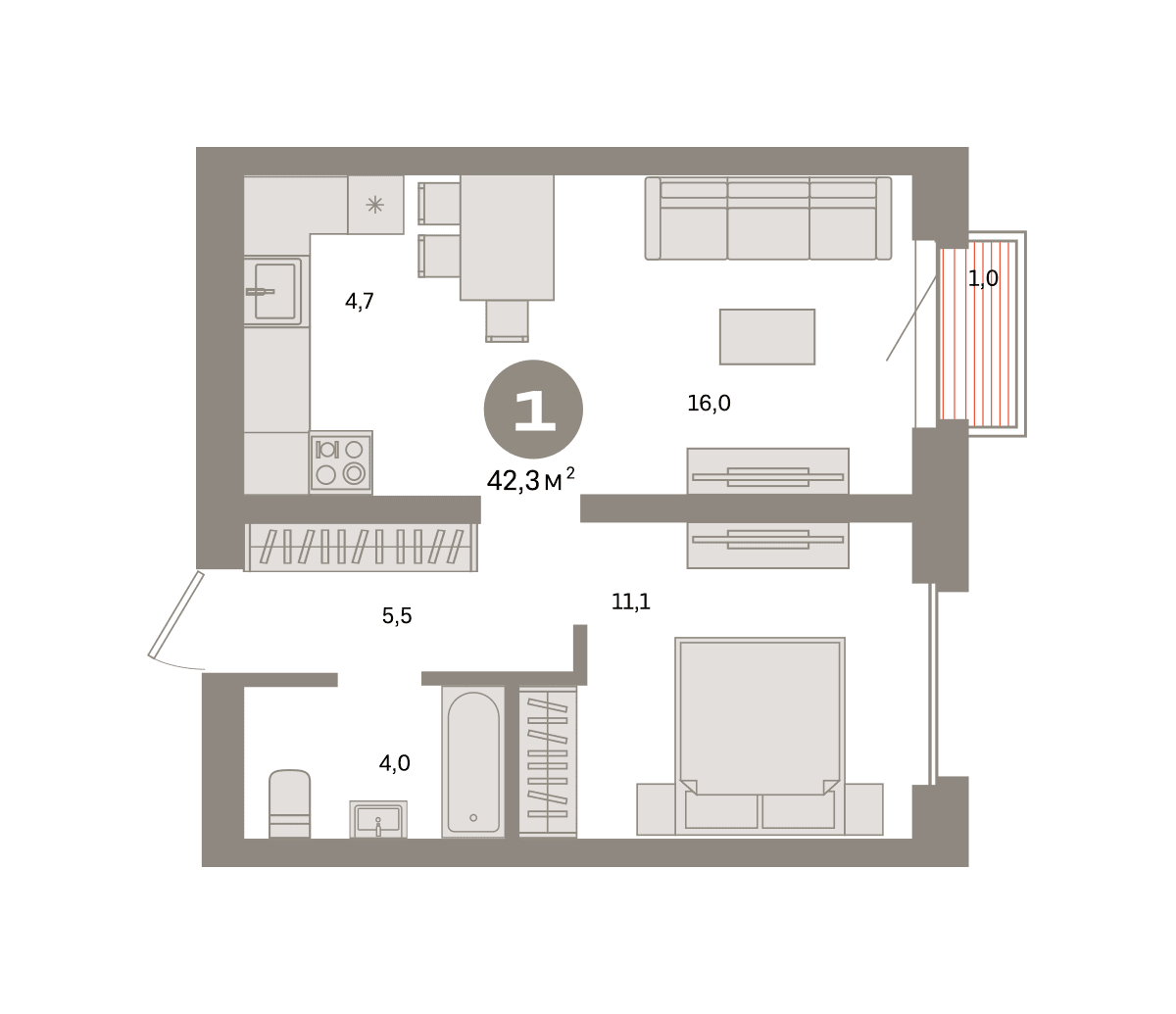 1-комнатная — 20 320 000 ₽