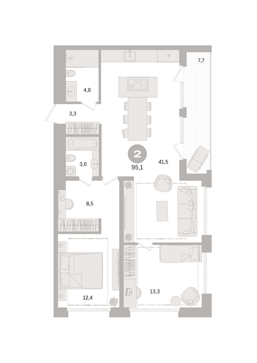 2-комнатная — 67 380 000 ₽