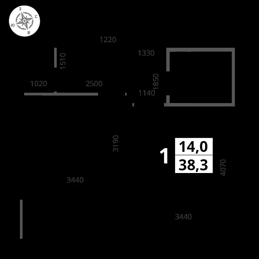 1-комнатная, 38,3 м² — 12 025 894 ₽