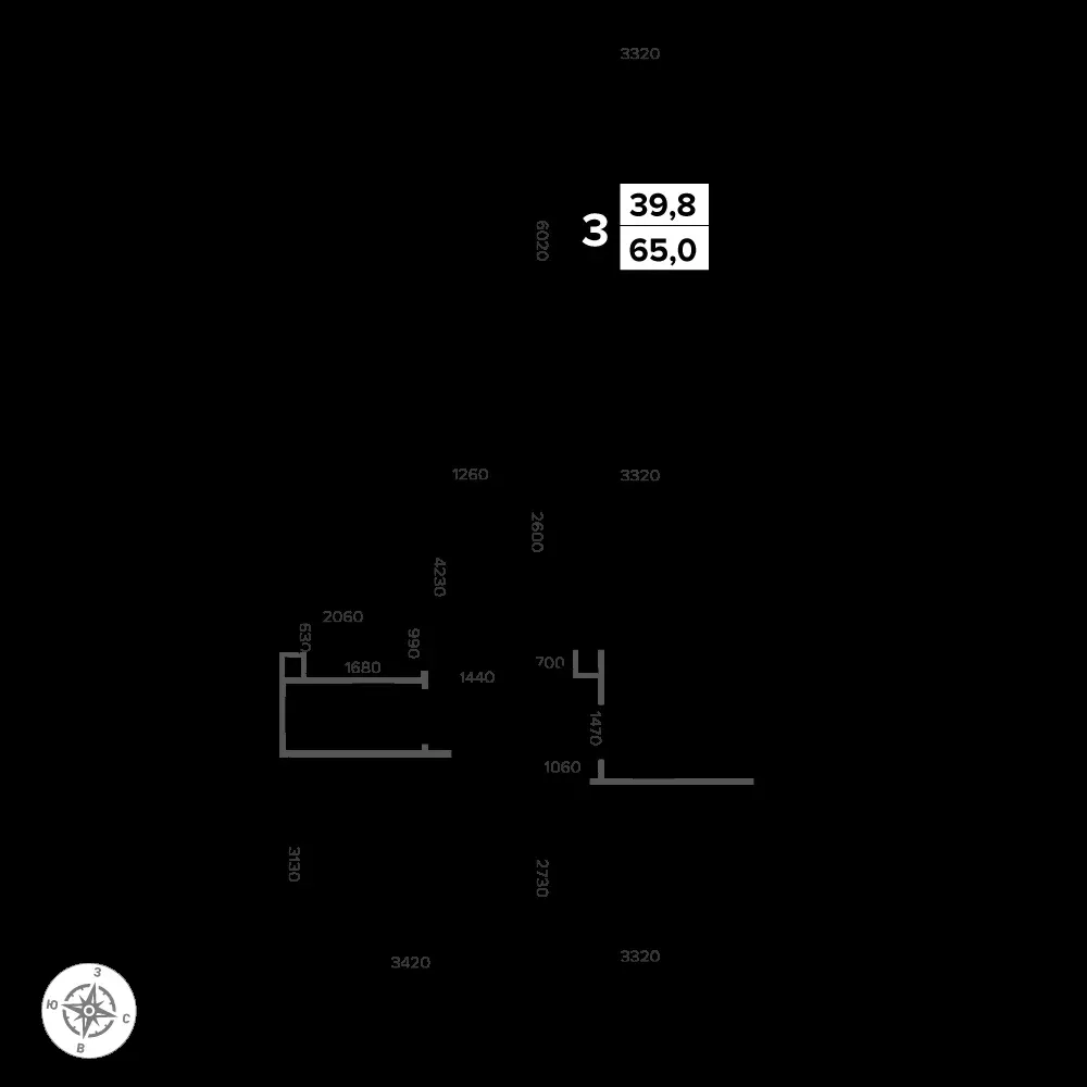 3-комнатная, 65,3 м² — 15 374 885 ₽