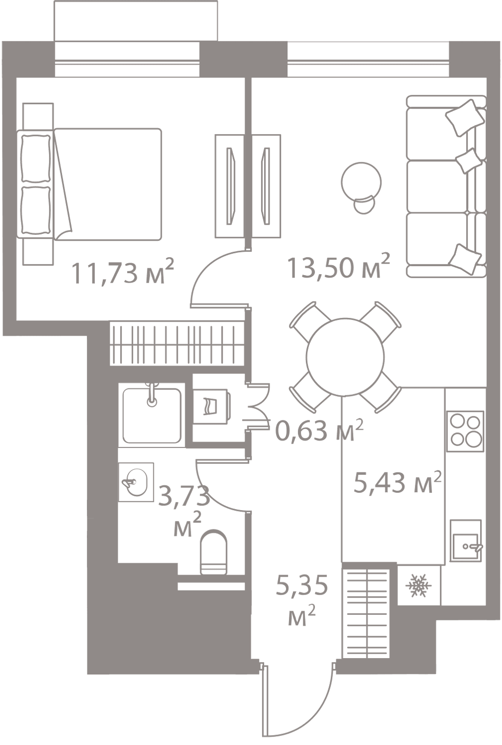 1-комнатная, 40,37 м² — 24 581 199 ₽