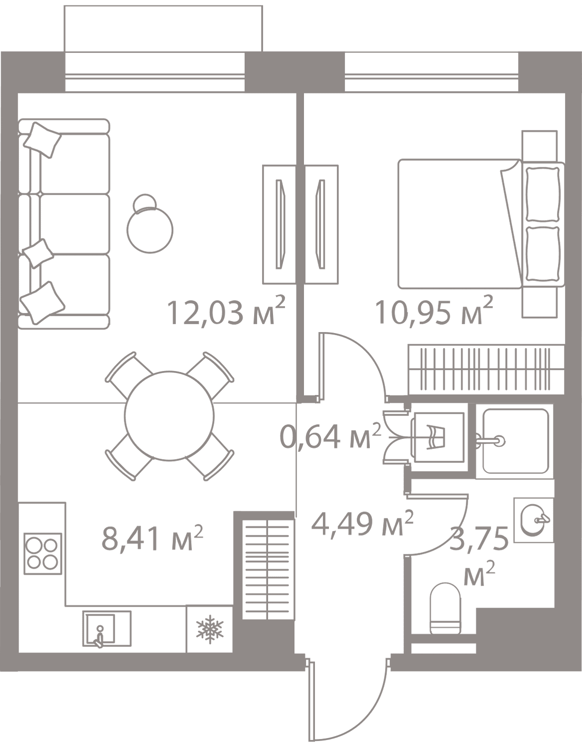 1-комнатная, 40,27 м² — 24 914 672 ₽