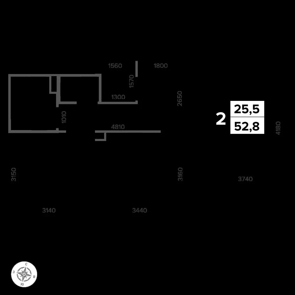 2-комнатная, 52,9 м² — 16 352 448 ₽