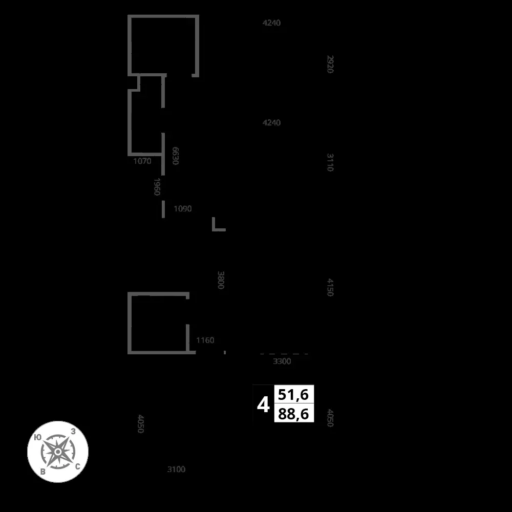 4-комнатная, 89 м² — 19 729 164 ₽