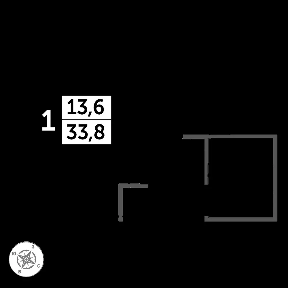 1-комнатная, 33,7 м² — 12 072 958 ₽