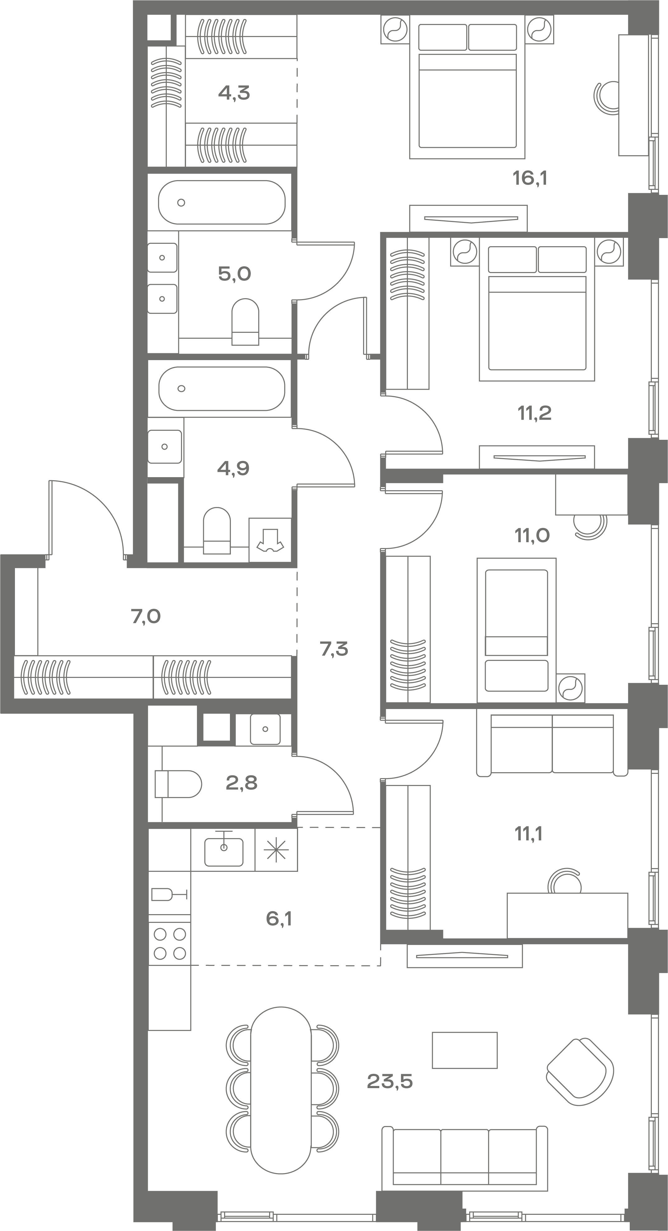4-комнатная, 110,3 м² — 94 041 780 ₽