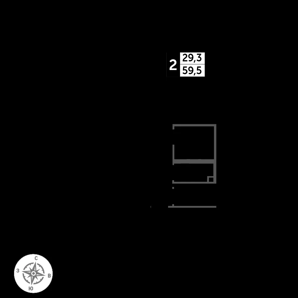 2-комнатная, 59,5 м² — 15 866 508 ₽