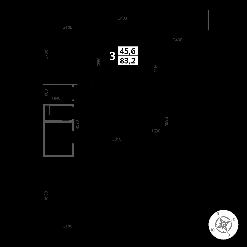 3-комнатная, 83,2 м² — 18 684 723 ₽