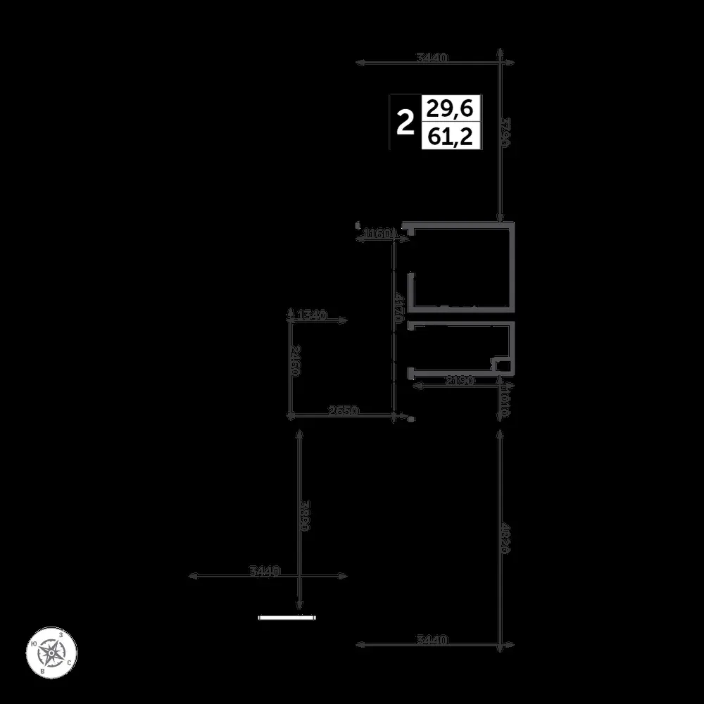 2-комнатная, 62,1 м² — 14 653 116 ₽