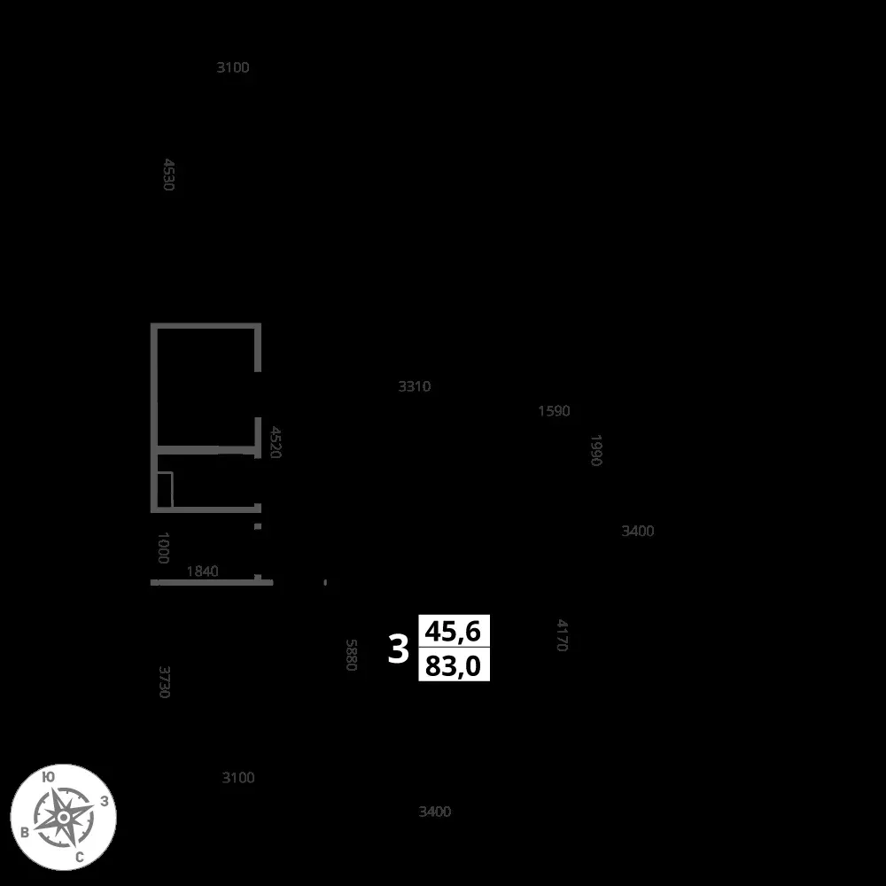 3-комнатная, 83,1 м² — 20 344 210 ₽