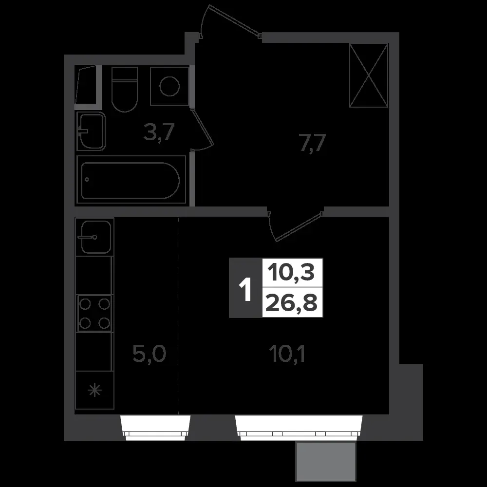 Студия, 26,4 м² — 8 590 032 ₽
