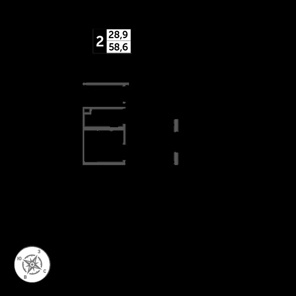 2-комнатная, 59,7 м² — 14 096 961 ₽