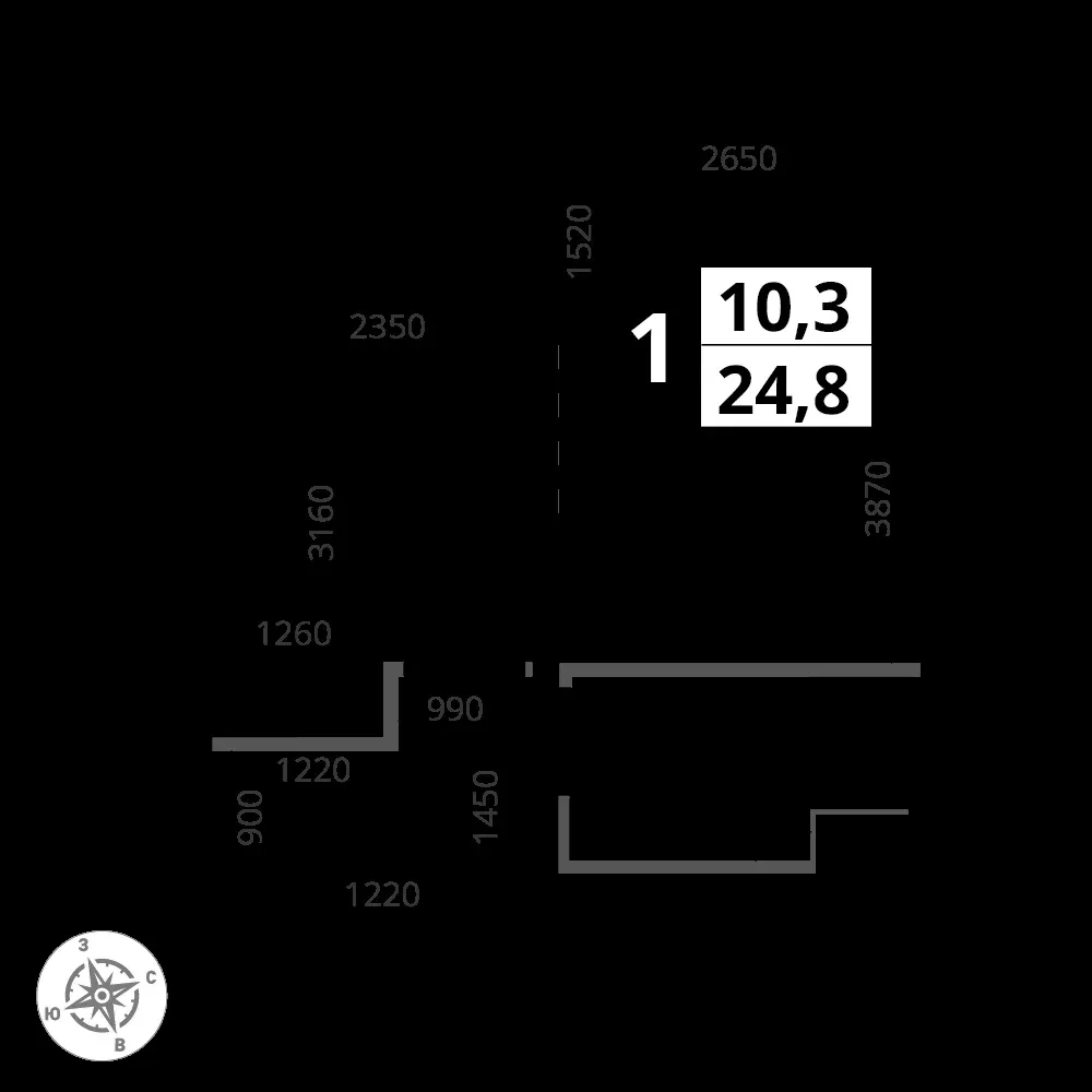 Студия, 24,8 м² — 9 311 123 ₽