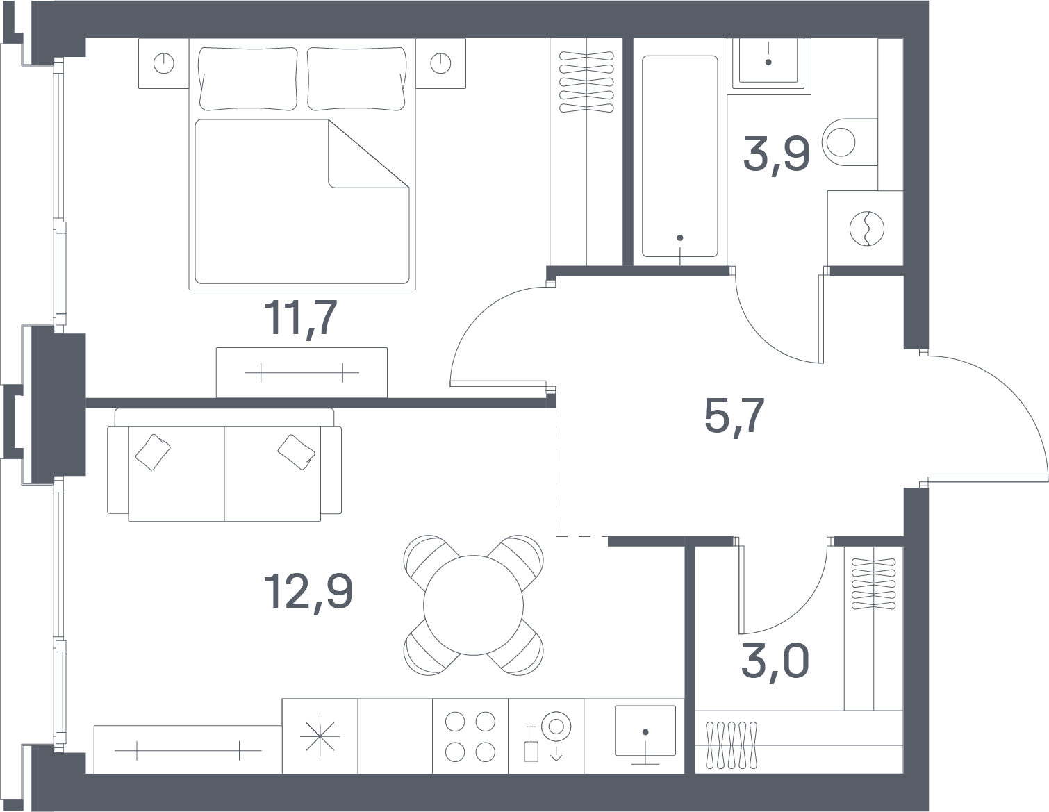 1-комнатная, 37,2 м² — 31 776 240 ₽