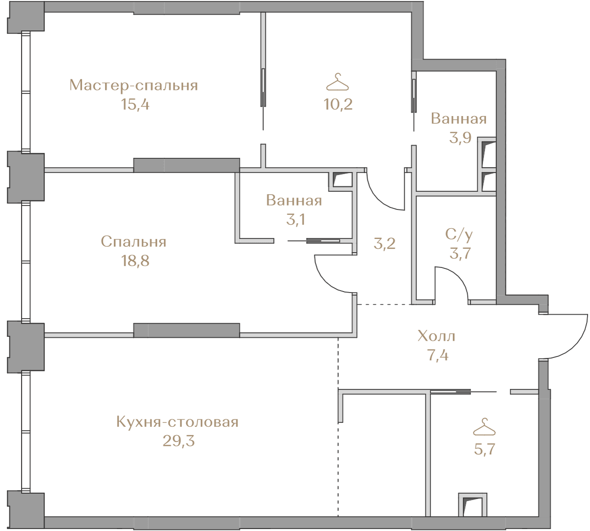 2-комнатная, 100,7 м² — 165 694 000 ₽