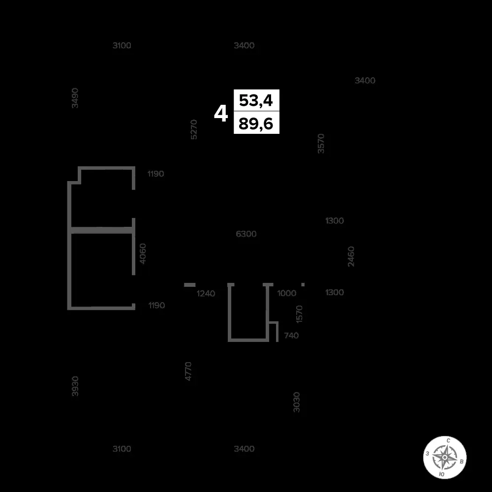 4-комнатная, 89,7 м² — 20 492 144 ₽