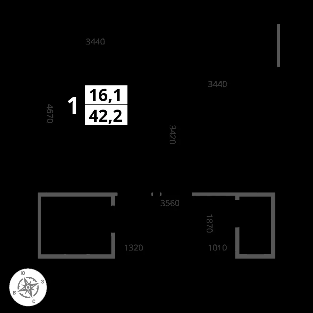 1-комнатная, 42,1 м² — 12 656 944 ₽