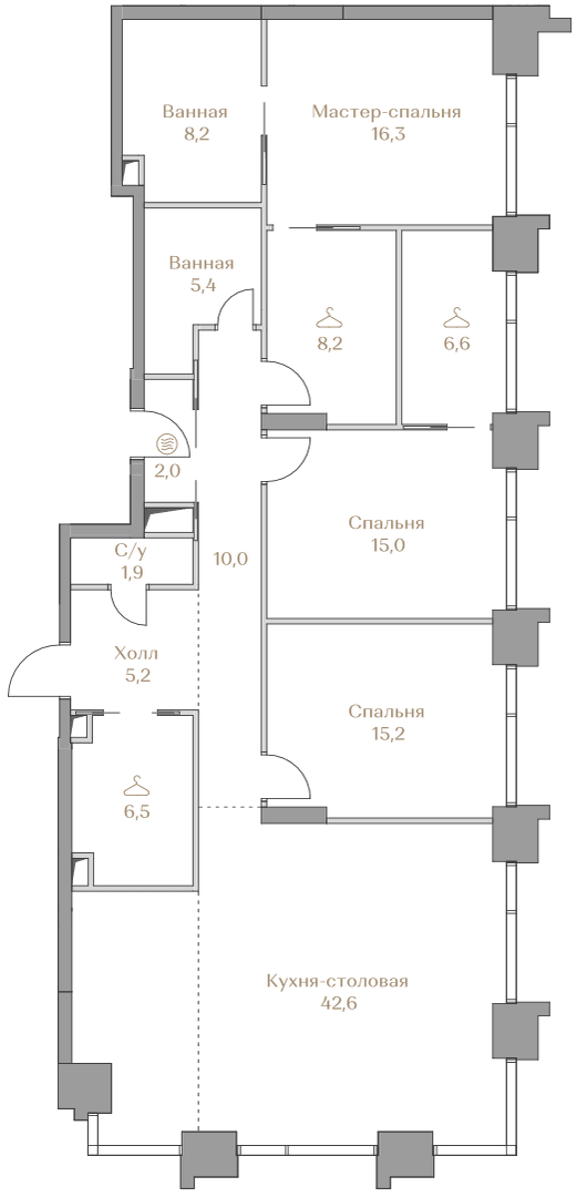 3-комнатная, 143,1 м² — 436 079 000 ₽