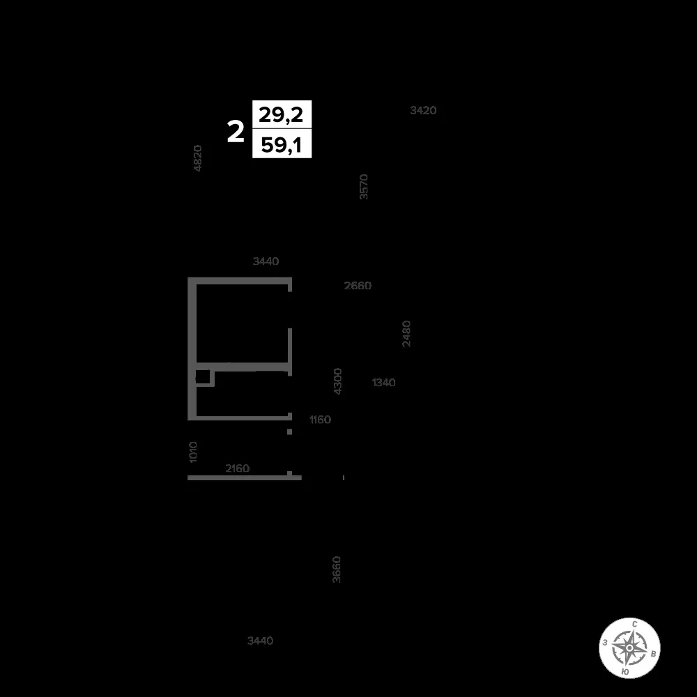 2-комнатная, 60,4 м² — 15 263 382 ₽