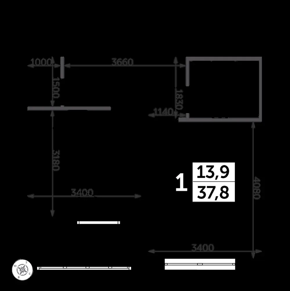 1-комнатная, 37,9 м² — 10 711 488 ₽