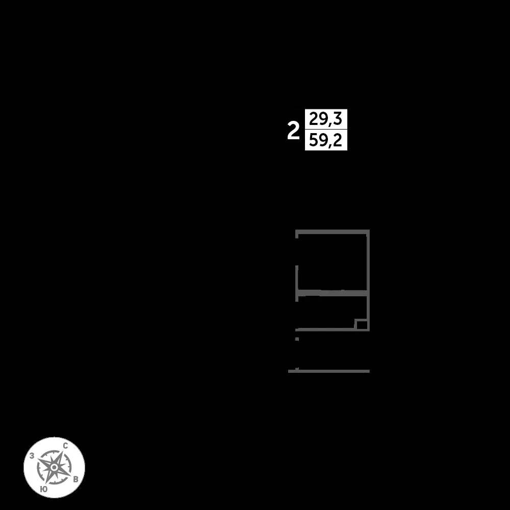2-комнатная, 60,5 м² — 14 902 965 ₽