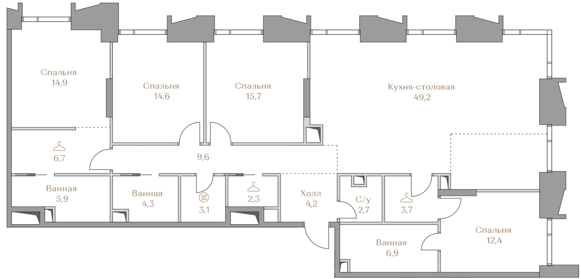 4-комнатная, 156,2 м² — 267 240 000 ₽