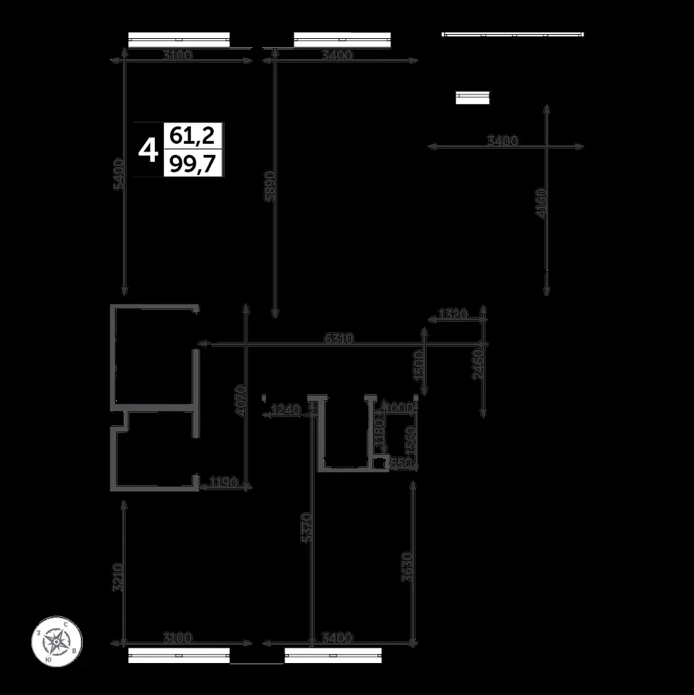 4-комнатная, 101,1 м² — 21 440 783 ₽