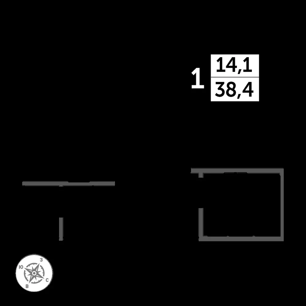 1-комнатная, 38,7 м² — 11 286 275 ₽
