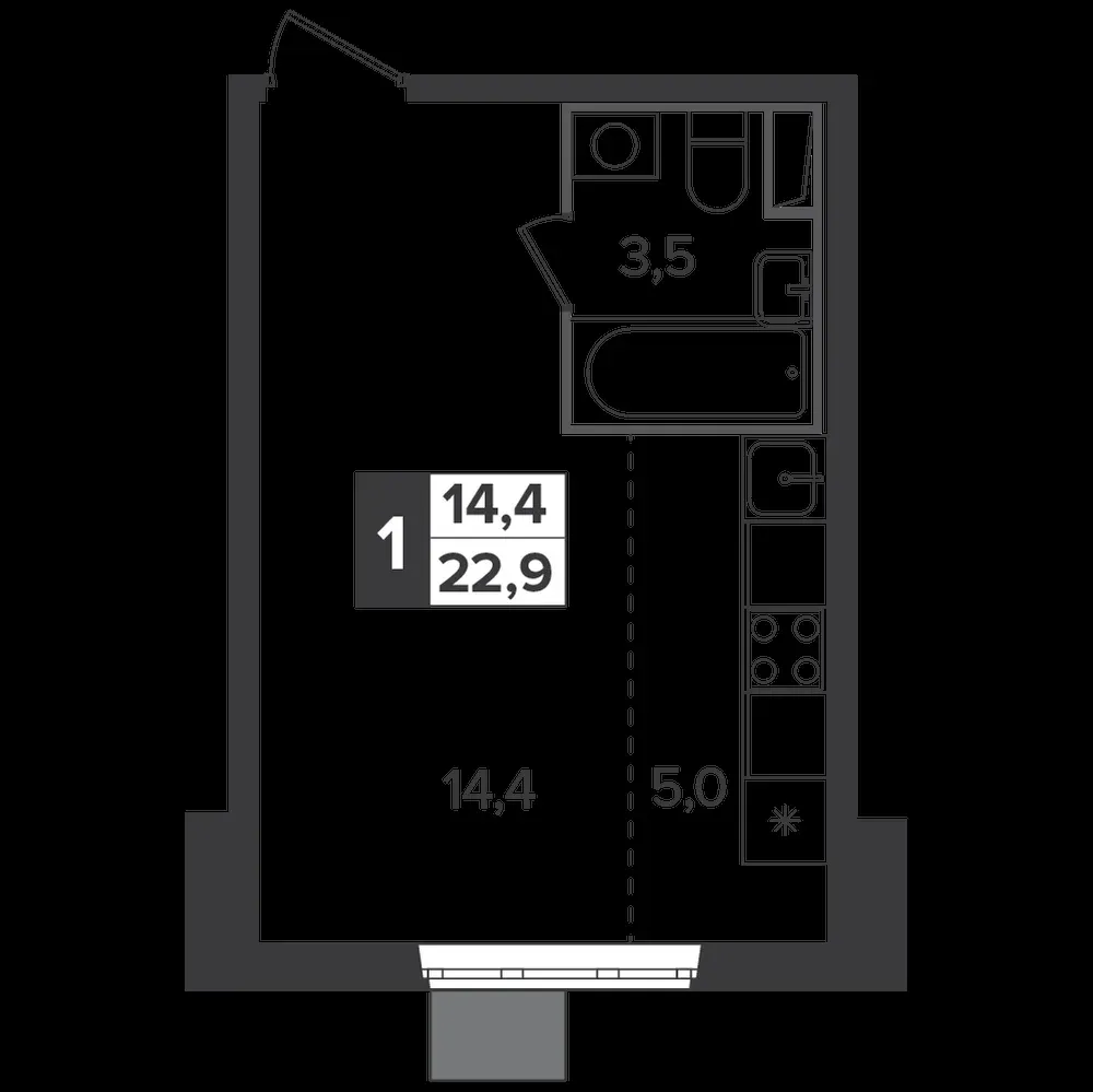 Студия, 22,9 м² — 7 949 506 ₽