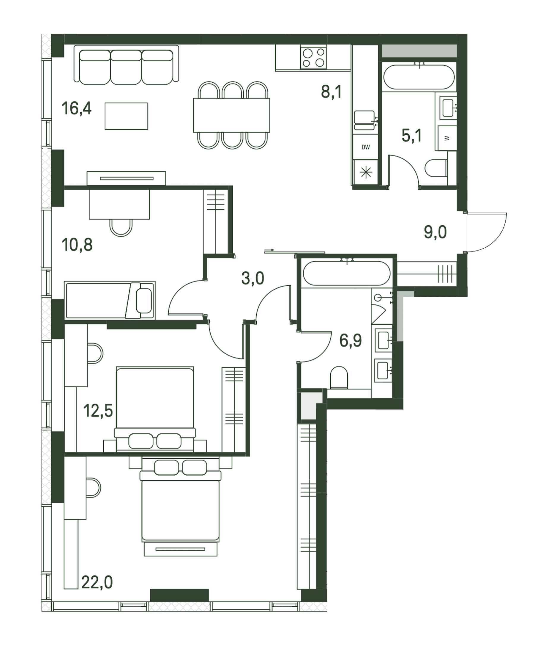 4-комнатная, 93,8 м² — 59 366 020 ₽