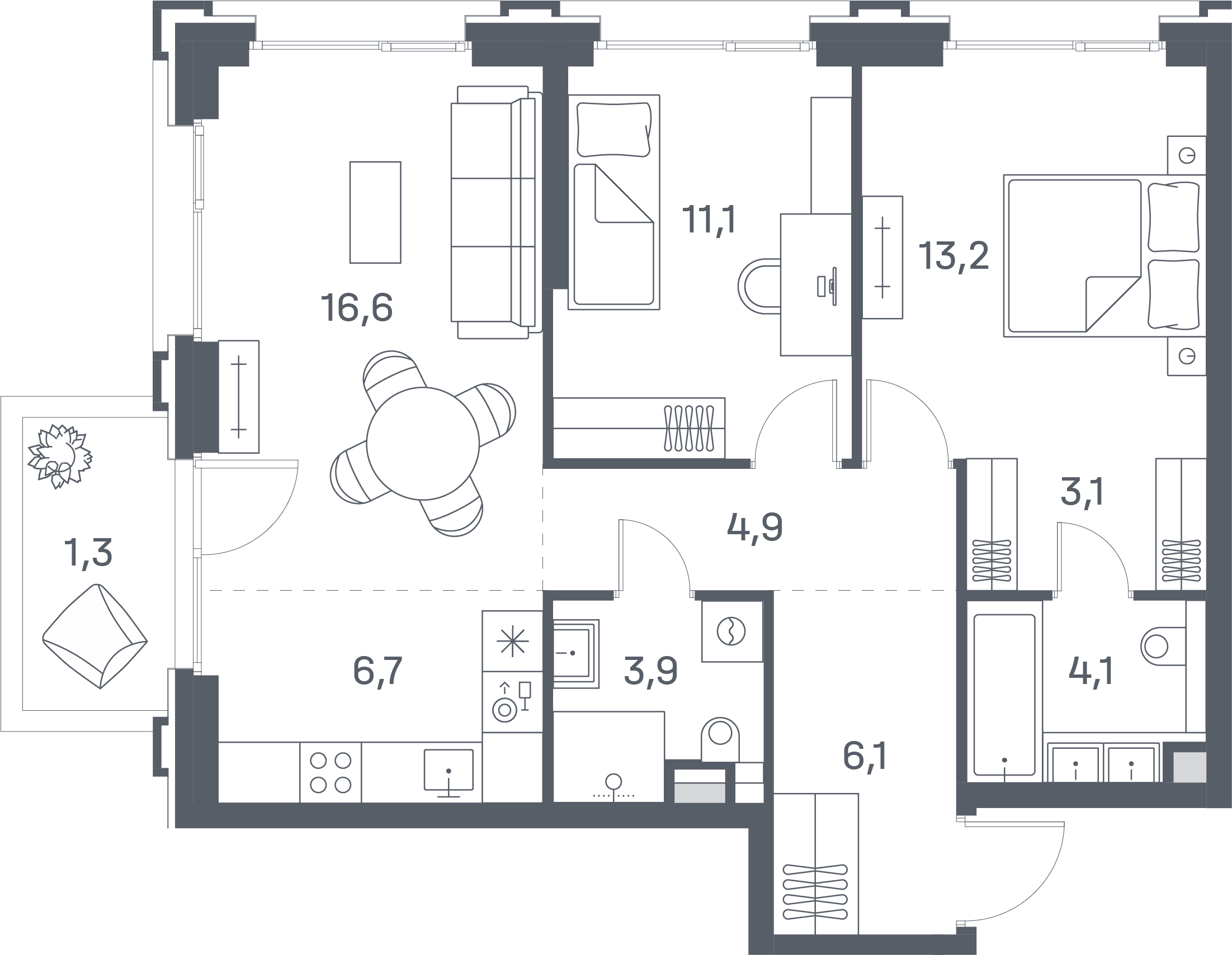 2-комнатная, 71 м² — 52 319 900 ₽