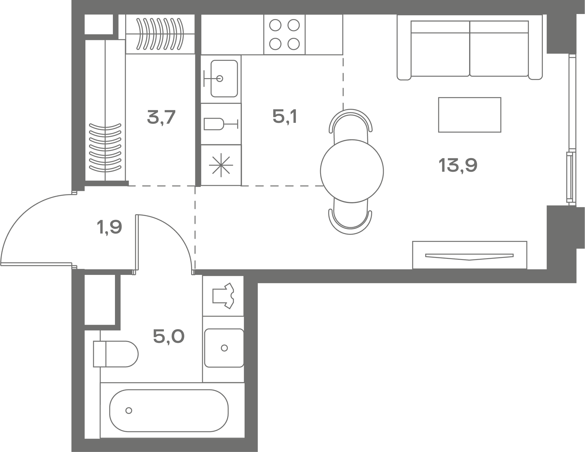 Студия, 29,6 м² — 26 867 920 ₽
