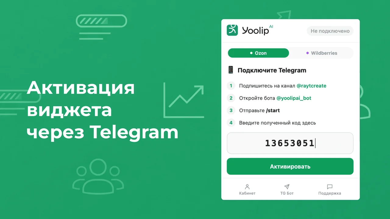 Активация виджета через Telegram