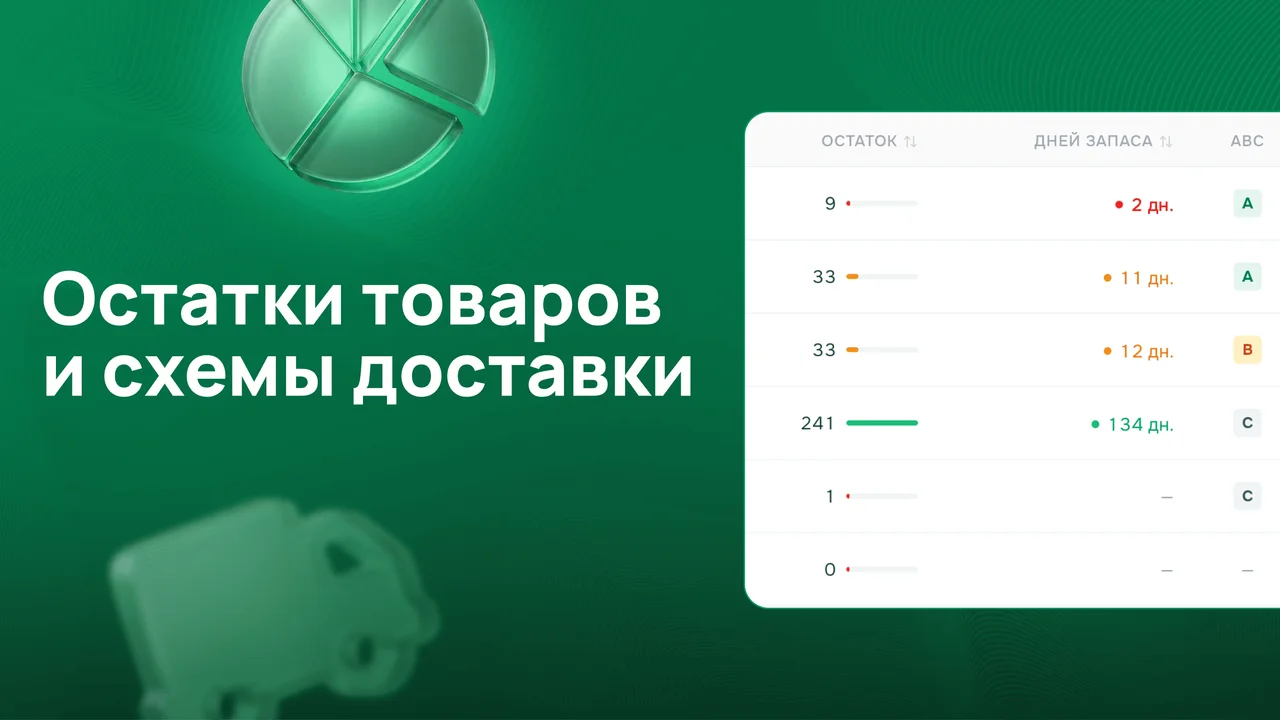 Остатки товаров и схемы доставки: FBO, FBS, rFBS