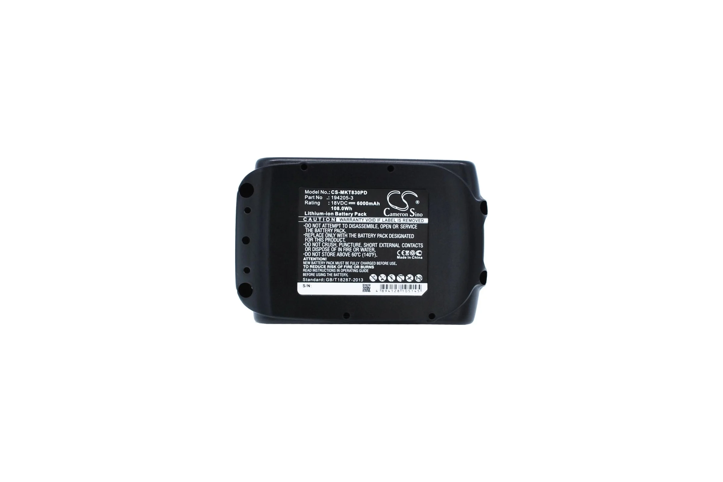 Аккумулятор CS-MKT830PD для MAKITA /p/n: 194205-3, BL1830/ 18V 6Ah/ Cameron Sino P102.00109