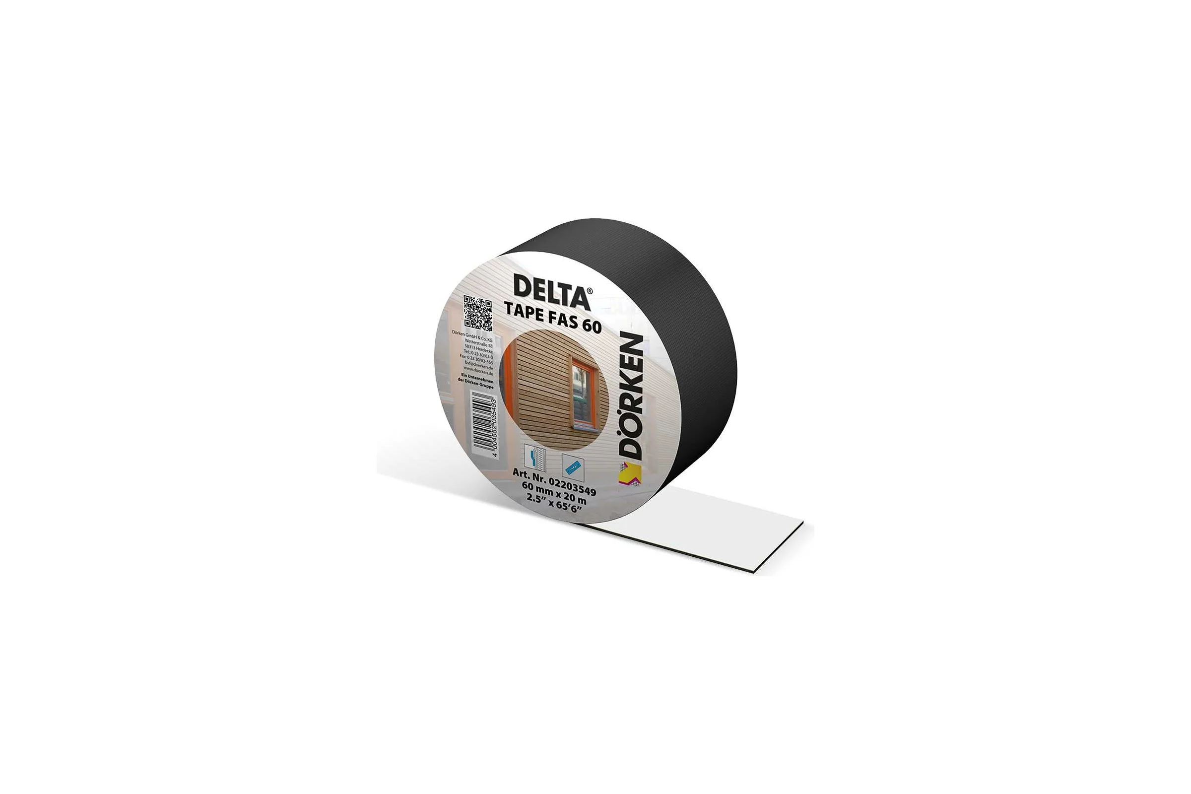 Односторонняя клеящая лента Delta tape fas 60 черного цвета для фасадных пленок 2203549