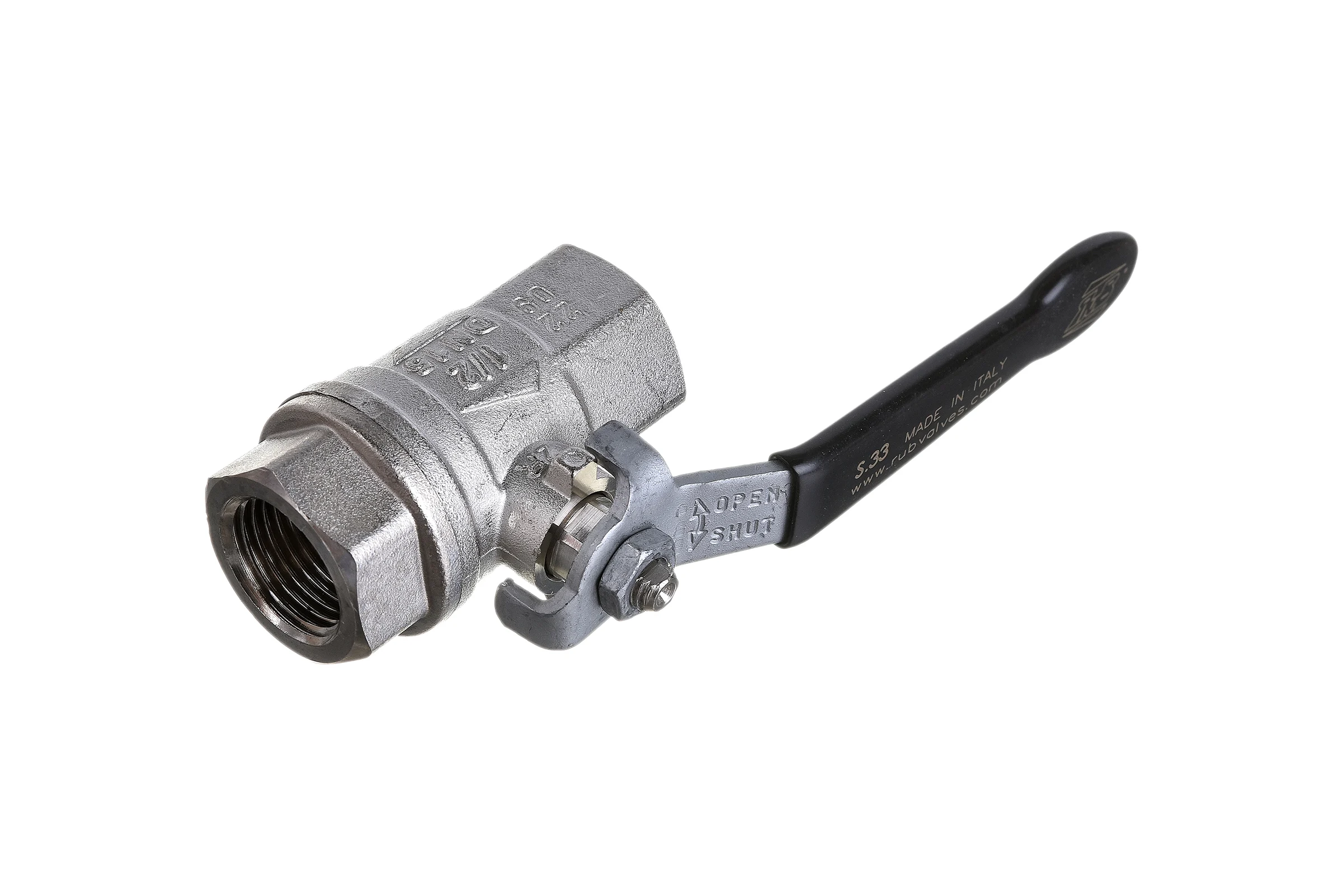 Усиленный шаровой кран RuB BRESСIA (S.33), 1/2" DN15 PN65, ВР-ВР, ручка S33D00