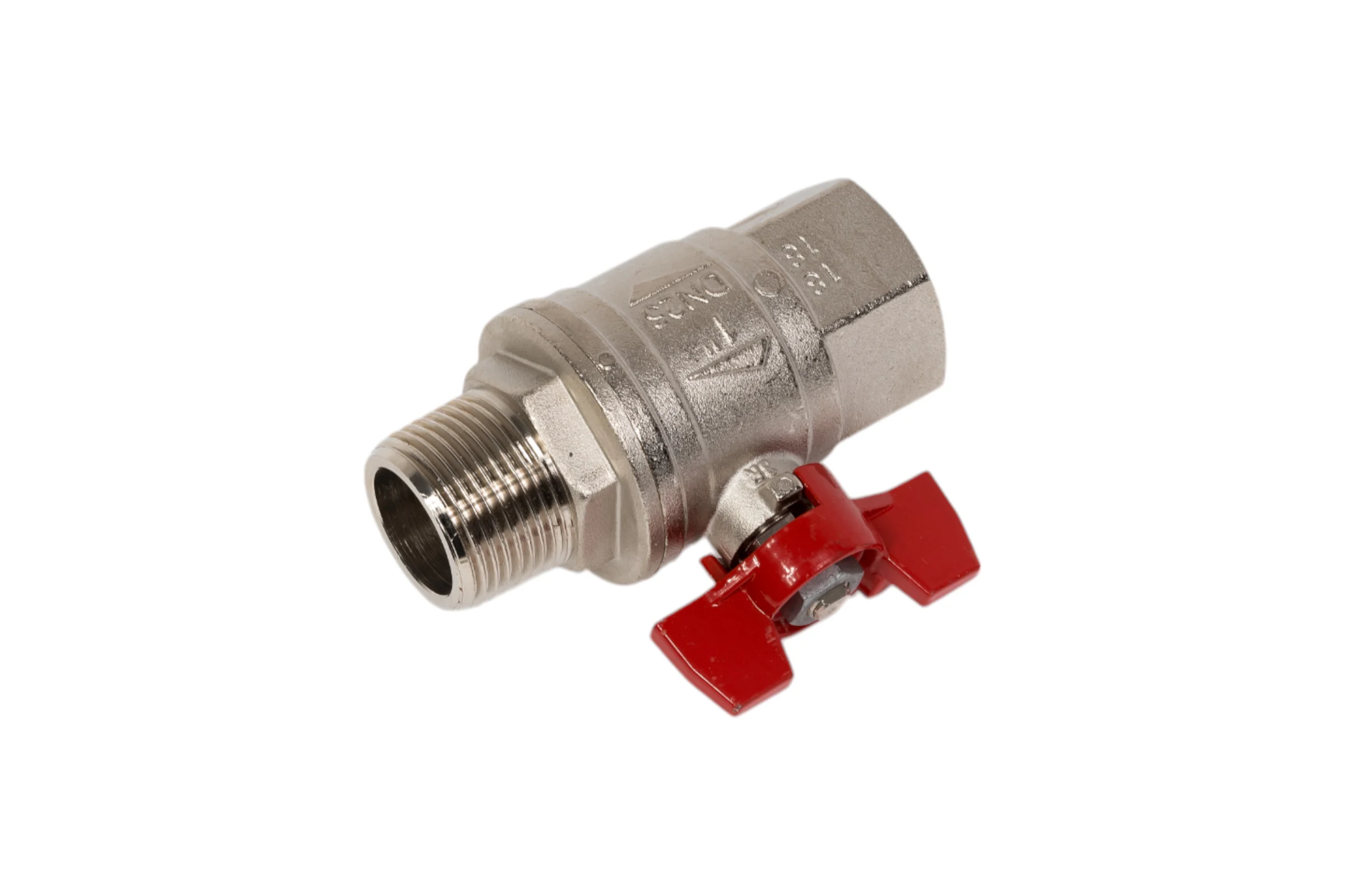 Усиленный шаровой кран RuB BRESСIA (S.33), 1" DN25 PN65, ВР-НР бабочка S33F26